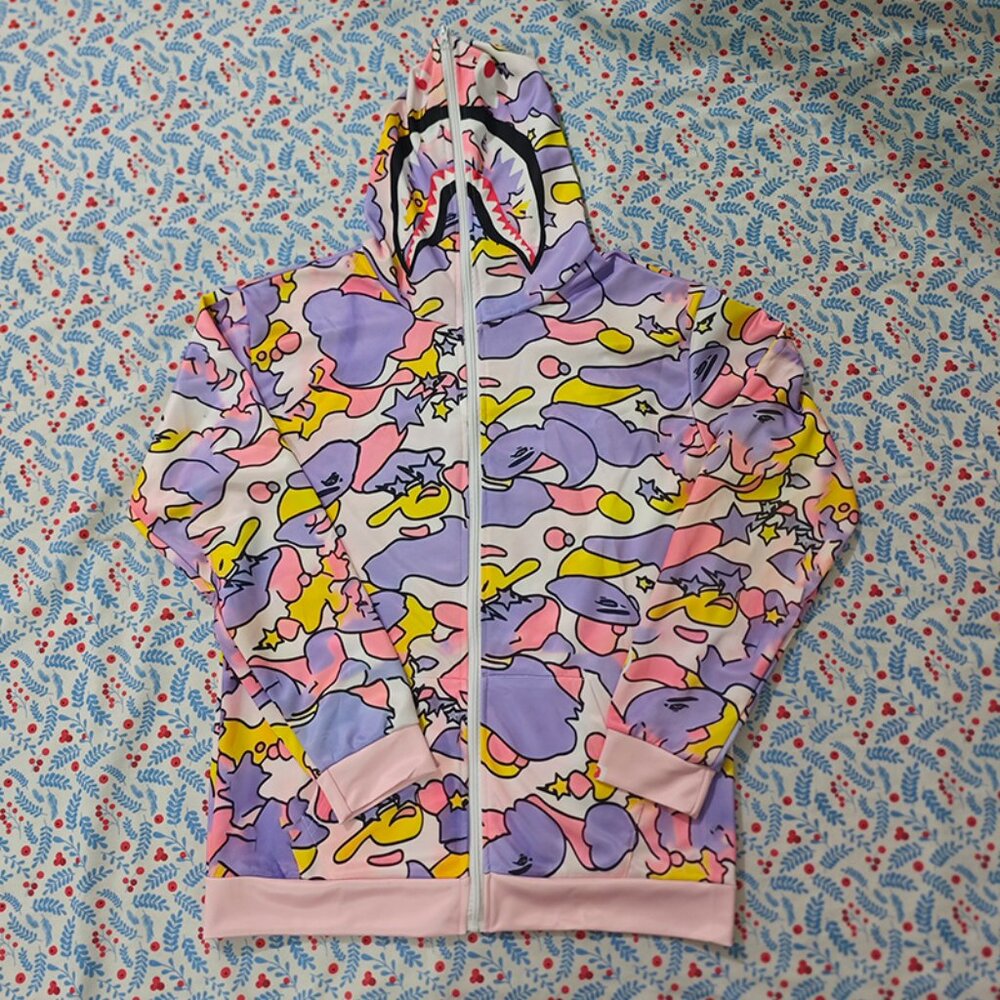 Bape Shark Head Camouflage Full-Zip Hooded Jacket